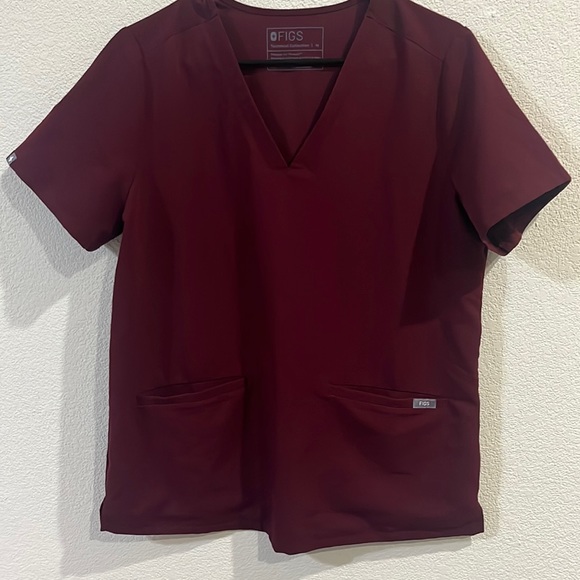 Figs Tops Figs Maroon Scrub Top Poshmark